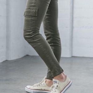 High Rise Jegging Green Cargo Skinny Jeans